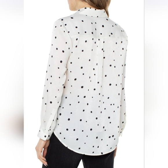 🇺🇸 Liverpool NWTs All Over Dot Vanilla Blouse - Picture 2 of 5
